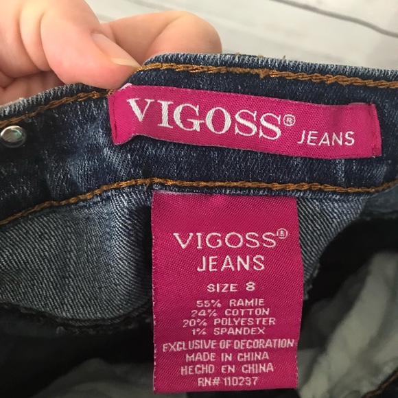 Vigoss Girls Denim Capris Size 8 - Picture 3 of 4